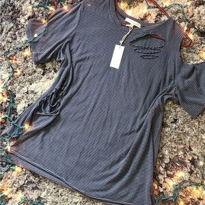 Gilded intent destressed tee